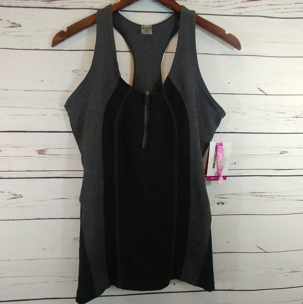 Soybu Mira Black and Gray Athletic Tank Top